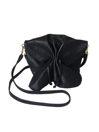 Carlos Falchi Medium Butterfly Lambskin Bag in Black Obsidian at Nordstrom