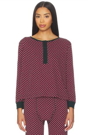 The Great. Crop Sleep Henley Top In Daisy The Print