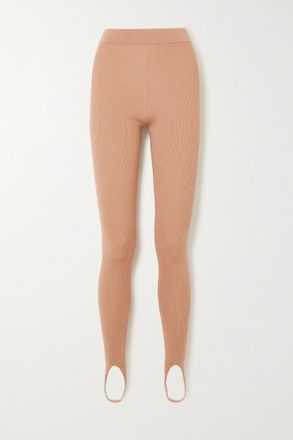 Tom Ford Ribbed Cashmere-blend Stirrup Leggings - Neutri