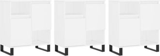 vidaXL Vidaxl - Sideboards 3 pcs High Gloss White Engineered Wood
