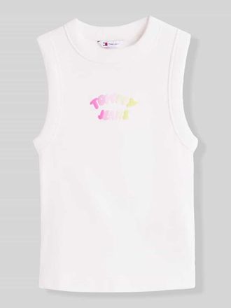 Tommy Jeans Slim Fit Top aus Baumwoll-Mix in Weiss, Gr&ouml;&szlig;e XL