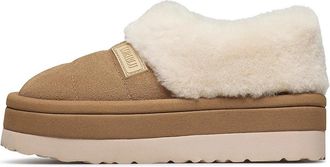 Loriblu Su&egrave;de Schoen met Imitatiebont Rand en Plateauzool - Dames - Winterlaarzen - Beige - 41 EU - Su&egrave;de - Schoenen