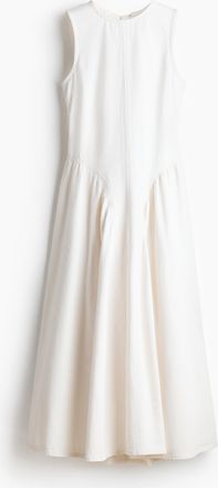 H&M R&uuml;ckenfreies Jeanskleid - Cremefarben