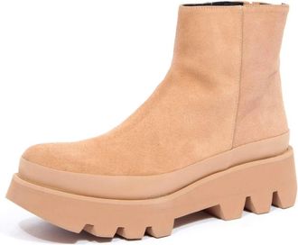 Paloma Barcel&oacute; Su&egrave;de enkellaarzen met zijrits - Dames - Enkellaarsjes - Beige - 41 EU - Su&egrave;de - Schoenen