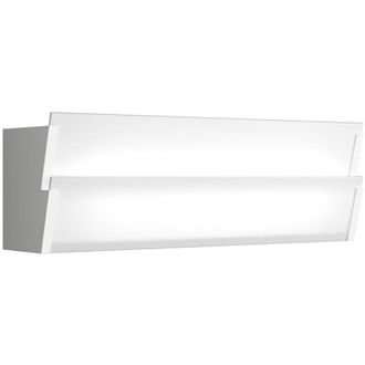 Top-Light Applique Moderna Roof Metallo Bianco Diffusore Vetro Extrachiaro 2 Luci E27