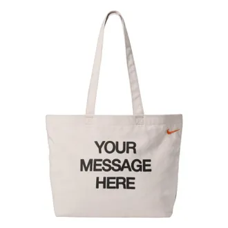 Nike Heritage Your Message Here 22L Tote Bag Oatmeal Safety Orange Safety Orange IU4945-140