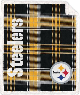 Pegasus Sports Pittsburgh Steelers Nfl Team Classic Plaid Sherpa Throw