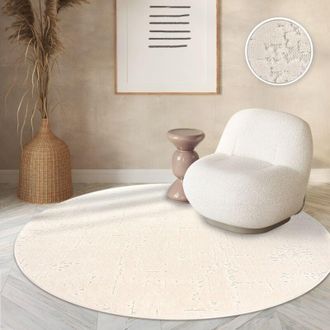 Paco Home Paco Home Alfombra Salon Habitacion Cocina Exterior Terraza Jardin Nordica Boho Chic Crema &Oslash; 200 Cm Redon