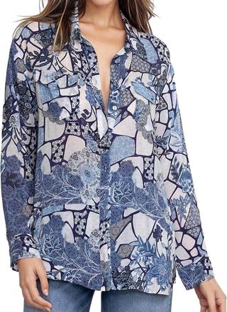 Johnny Was Moonlight Leya Shirt In Blue Multi
