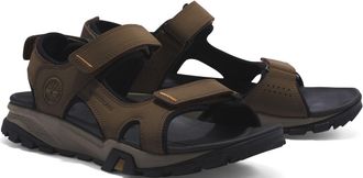 Timberland Sandale TIMBERLAND Lincoln Peak 2 STRAP SANDAL, Herren, Gr. 41,5, braun, Leder, Schuhe Sandale, mit Klettverschluss