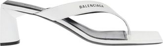 Balenciaga White Square Toe Thong Sandals Size 39