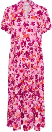 Saint Tropez EdaSZ SS Maxi Jurk - Dames - Jurken - Veelkleurig - Maat: S Viscose