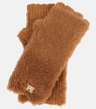 Max Mara Guanti Manny in shearling senza dita