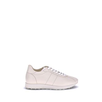 The Row Cream Calf Leather Bos Taurus Low Top Womens Sneakers