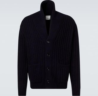 Allude Ribbed-knit wool and cashmere cardigan