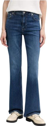 GANT Slim Flared Stretch Jeans - Dames - Flared Jeans - Blauw - W29 - Katoen - Jeans