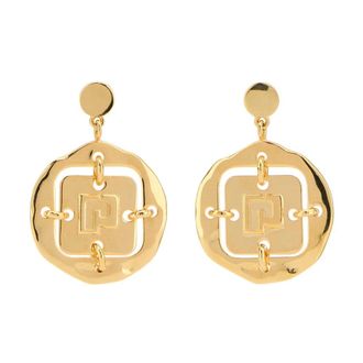 Paco Rabanne Earrings, female, Yellow, ONE SIZE, Gold Metal Earrings