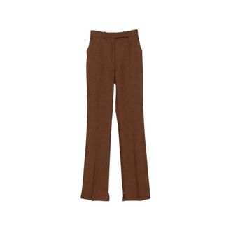Elisabetta Franchi Pantaloni in Lana - - Trousers - Donna - Marrone - L