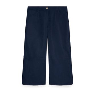 Fiorella Rubino Broeken, Dames, Blauw, XL, Linnen, Linnen en Viscose Blend Broek