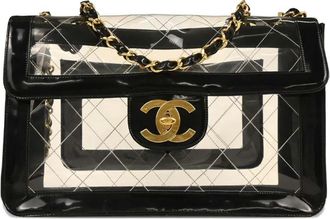 Chanel Borsa a spalla Classic Flap maxi 1995 - Nero