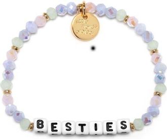 Little Words Project Besties Beaded Stretch Bracelet in White at Nordstrom, Size Small