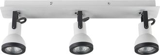Beliani Beliani - Conjunto De 3 L&aacute;mparas De Techo De Metal Blanco Negro Brazo Articulado Baro