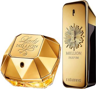 Paco Rabanne Unisex Duo: Lady Million 80ml & 1 100ml Eau de Parfum - Gold - One Size