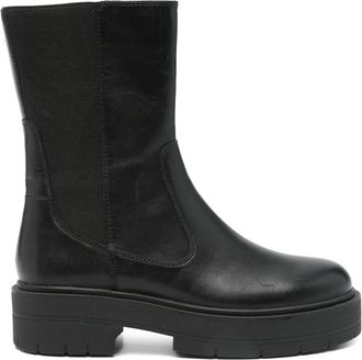 Geox 40mm leather Chelsea ankle boots - women - Calf Leather/Fabric/Calf Leather/Fabric/Polyurethane/Rubber - 40 - Black