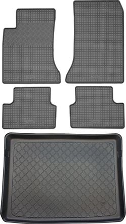 OEM Mercedes Clase B W246 Furgoneta (5 Puertas) De 10.2011 A 12.2018 Set - Alfombrillas De Goma Para Coche + Alfombrilla Para Maletero