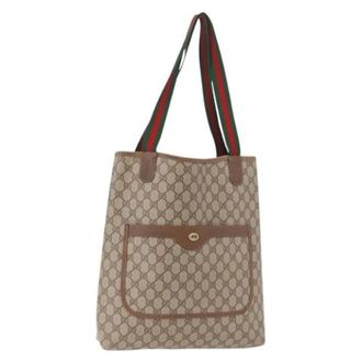 Gucci Vintage, unisex, Beige, ONE Size, Leer, Pre-owned Vintage Tote Bag