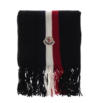 Moncler Bufanda de Lana Tricolor - Accessories - Hombre - Negro - ONE SIZE