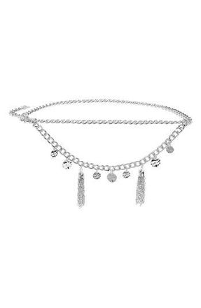 Vince Camuto Coin Charm Draped Chain Belt in Silver at Nordstrom Rack, Size Large/x-Large