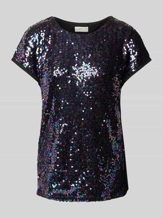 Apricot T-Shirt mit Paillettenbesatz in Black, Gr&ouml;&szlig;e XS