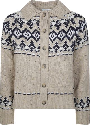 MC2 Saint Barth Cardigan Roundneck Patty Donegal Geometric Cardigan