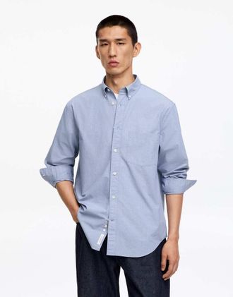 Arket camicia a quadri in puro cotone blu