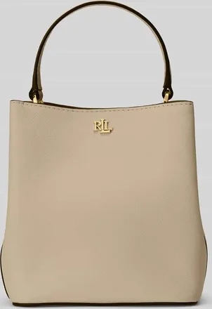 Lauren Ralph Lauren Henkeltasche aus reinem Leder in Beige, Gr&ouml;&szlig;e 1