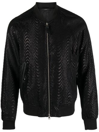 Tom Ford Bomber con effetto jacquard - Nero