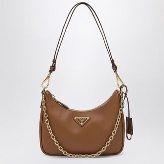 Prada Caramel Prada Re-Edition mini bag in Saffiano leather