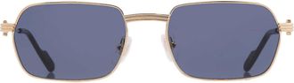 Cartier Blue Rectangular Mens Sunglasses CT0463S 003 56