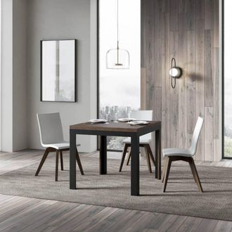 Itamoby Tavolo Apribile 90x90/180 Cm Linea Libra Noce Telaio Antracite