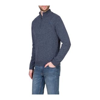 Hackett Turtlenecks, male, Blue, 2XL, Half Zip Jumper