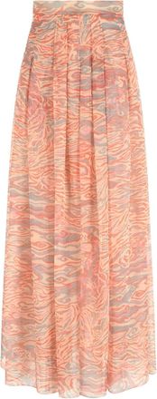 Giorgio Armani Maxi-plooirok met print - Oranje