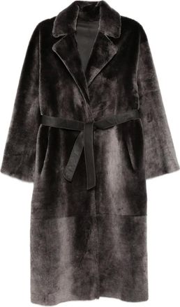 Manzoni24 Cappotto con cintura - Grigio