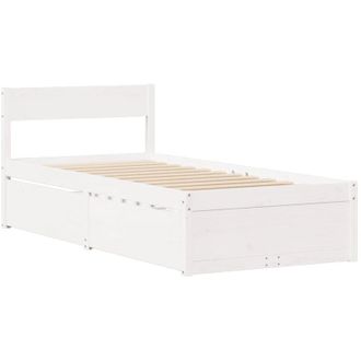 vidaXL Estructura Cama Sin Colch&oacute;n Madera Maciza Pino Blanca 100x200cm Vidaxl