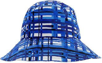 Ferragamo Plaid Cotton Bucket Hat, Size 57