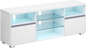 Vasagle Mueble tv de 160 cm con luces led de color blanco