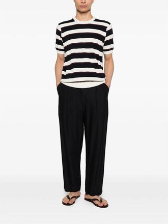 Scaglione Striped Cotton T-Shirt - Navy