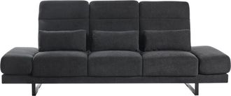 Beliani Beliani - Modern 3 Seater Sofa Polyester Upholstery Steel Legs Adjustable Armrests and Backrest Black Ikast
