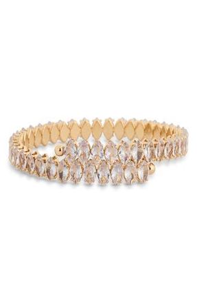 Nordstrom Rack Pav&eacute; Bypass Cuff Bracelet in Clear- Gold at Nordstrom Rack