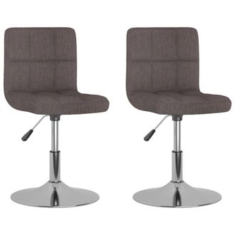 vidaXL Sillas De Comedor Giratorias 2 Unidades Tela Gris Taupe Vidaxl